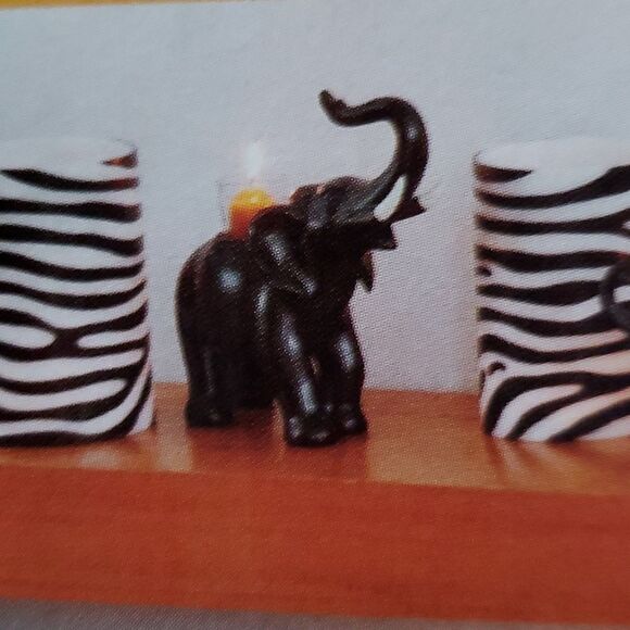 💜PartyLite Black Trumpeting Elephant Tealight/Votive Candle Holder - Picture 6 of 15